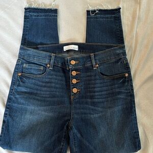 LOFT Button Front Cropped Jeans Size 10/30